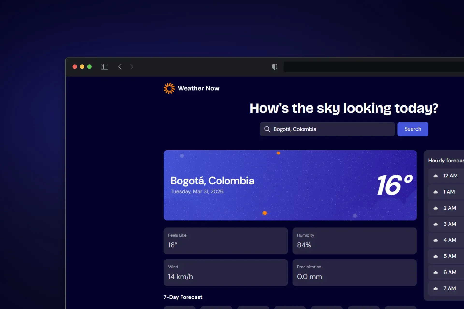 Weather Now App project preview